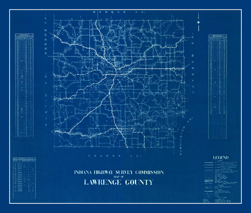 Size comparison using Vintage Map of Lawrence County, Indiana 1936