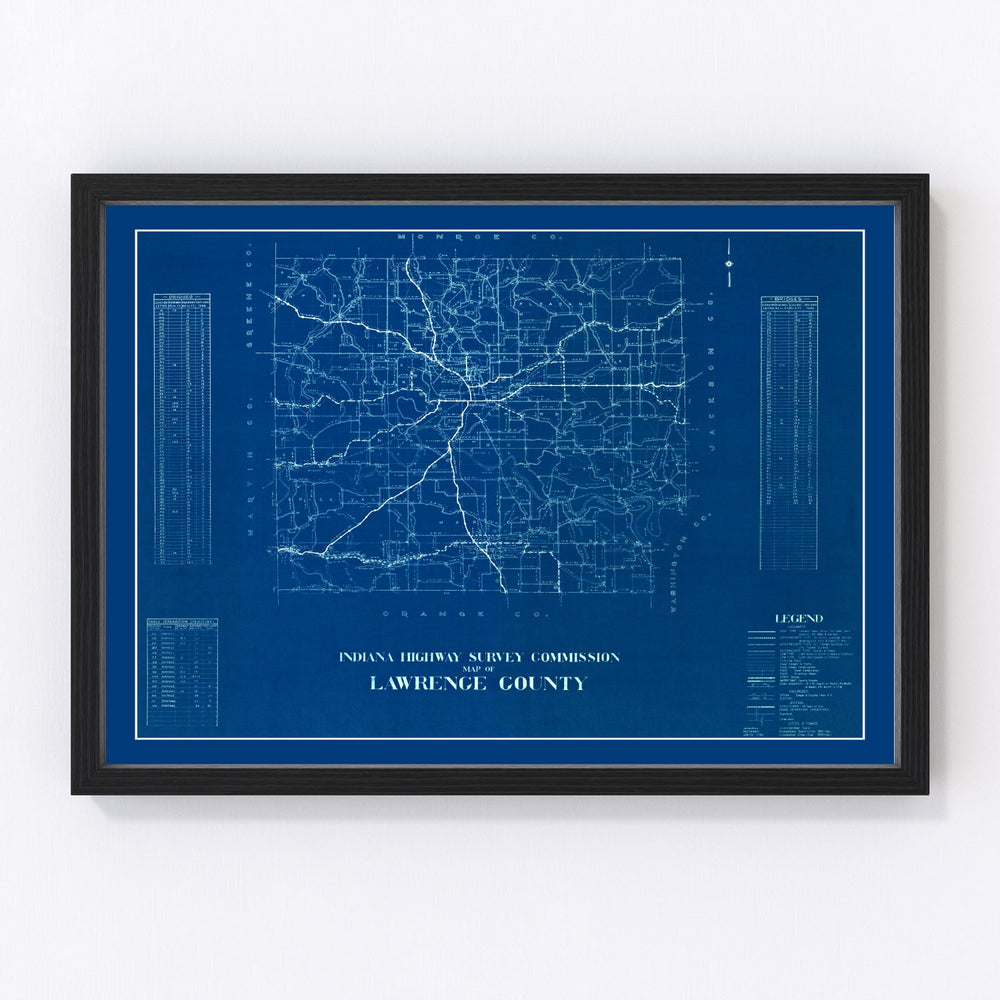 Lawrence County Vintage Map 1936