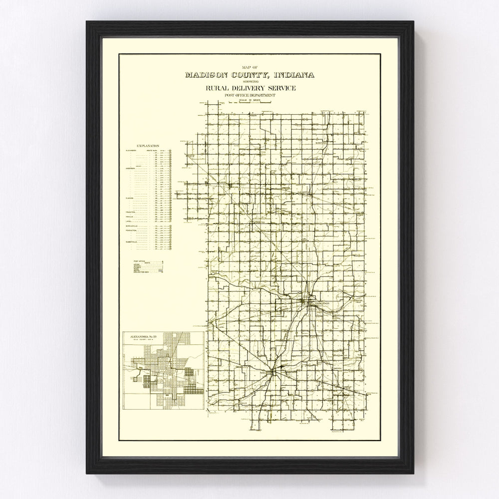 Madison County Vintage Map 1910