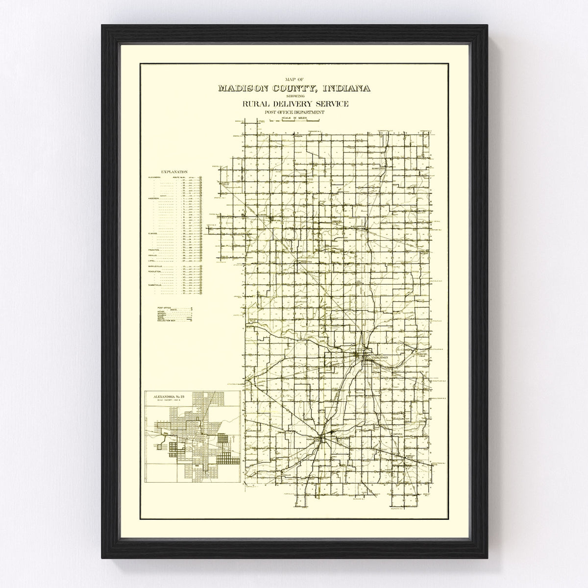 Madison County Vintage Map 1910