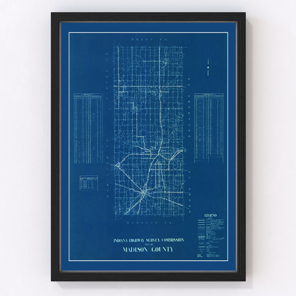 Madison County Vintage Map 1936