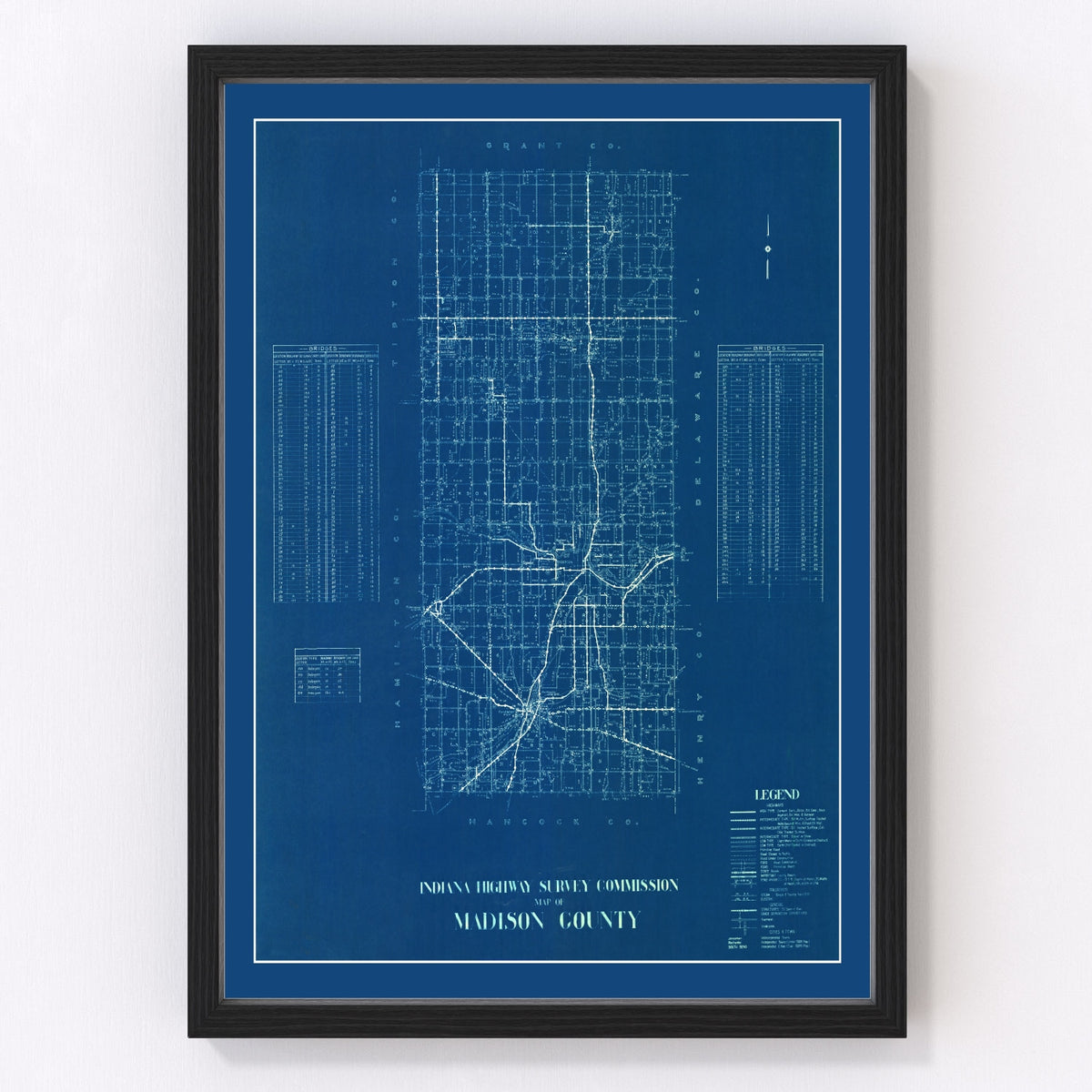Madison County Vintage Map 1936