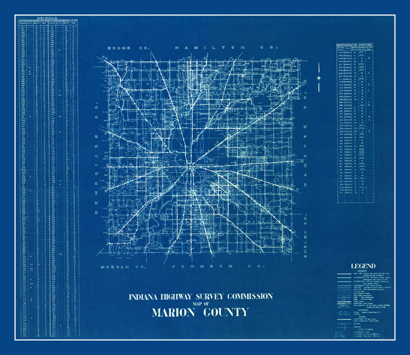 Size comparison using Vintage Map of Marion County, Indiana 1936