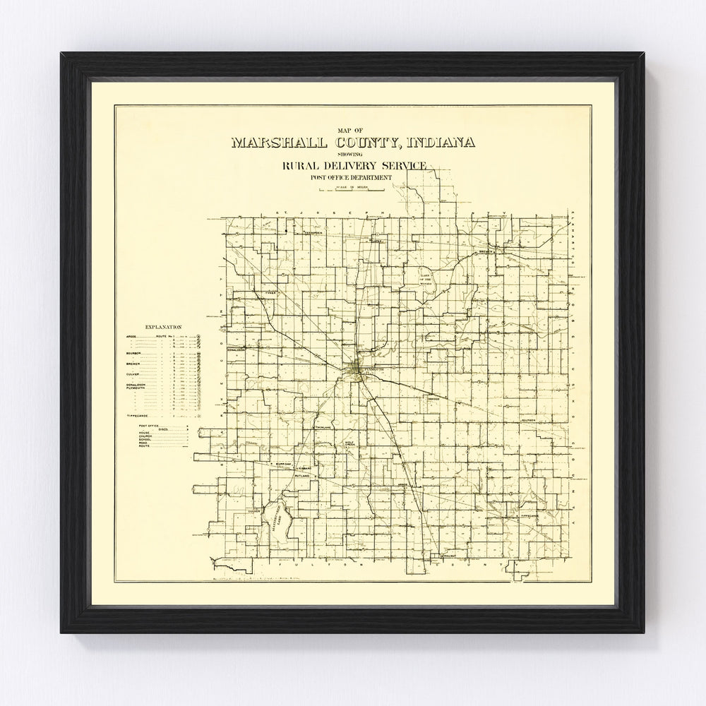 Marshall County Vintage Map 1910
