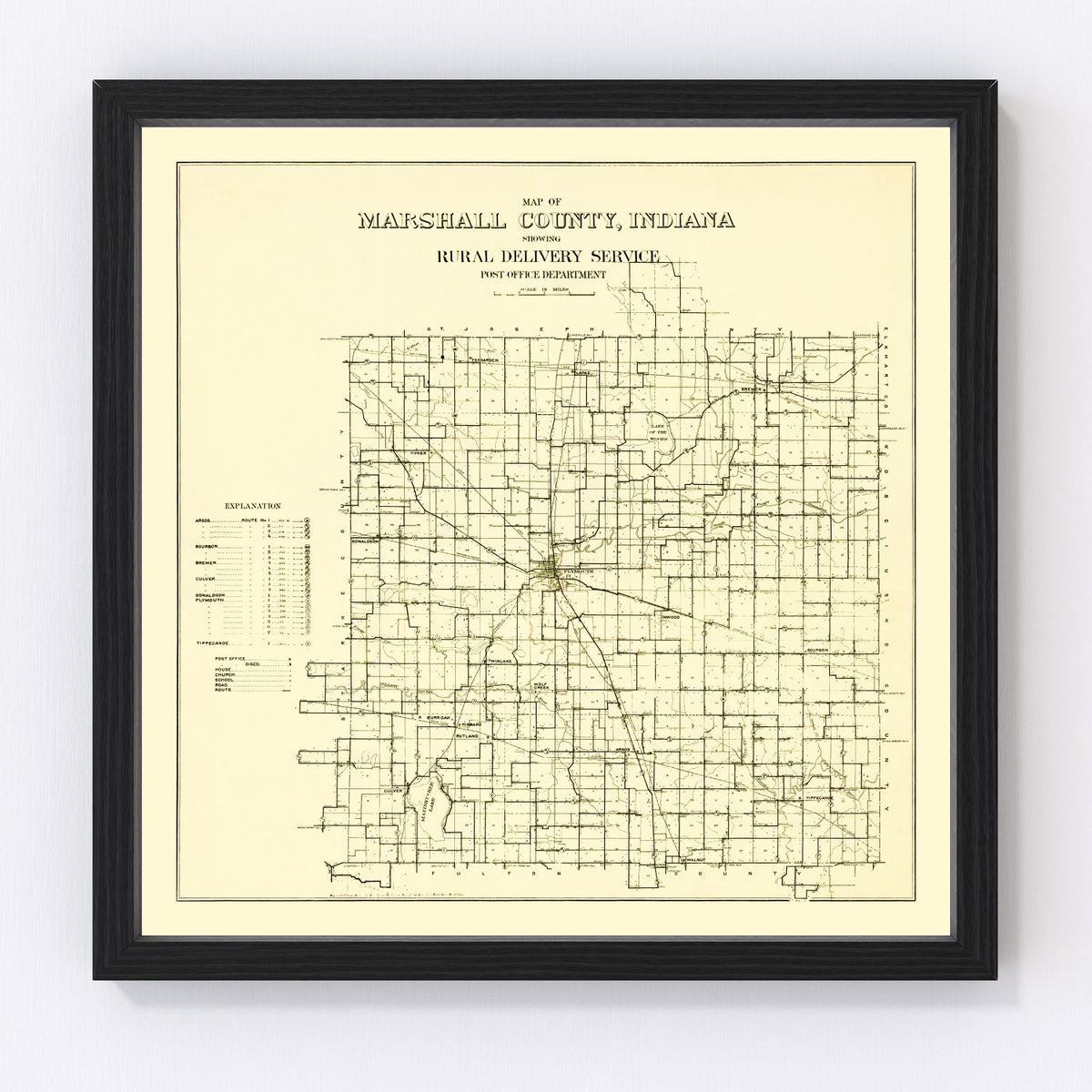 Marshall County Vintage Map 1910