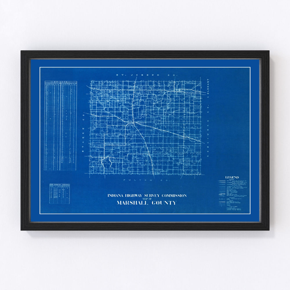 Marshall County Vintage Map 1936