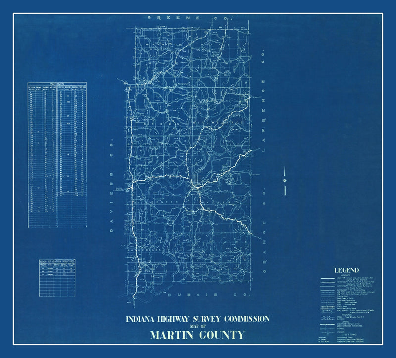 Size comparison using Vintage Map of Martin County, Indiana 1936