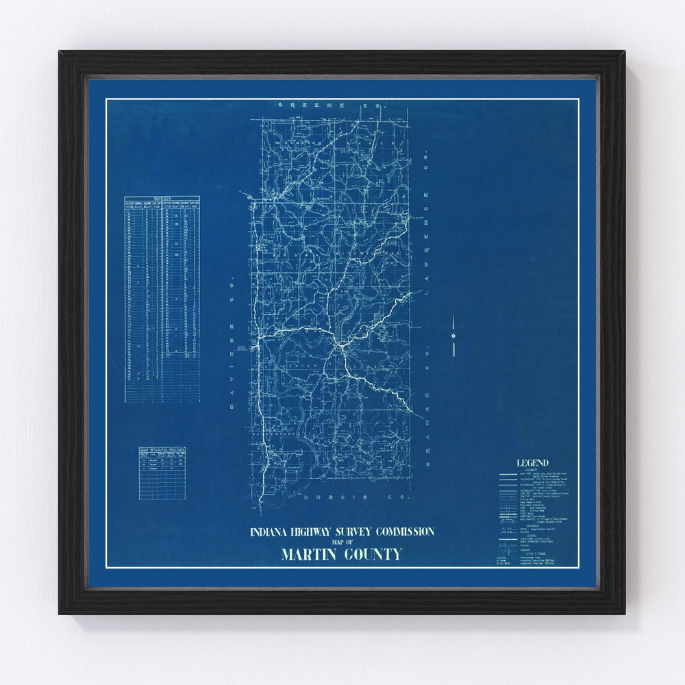 Martin County Vintage Map 1936