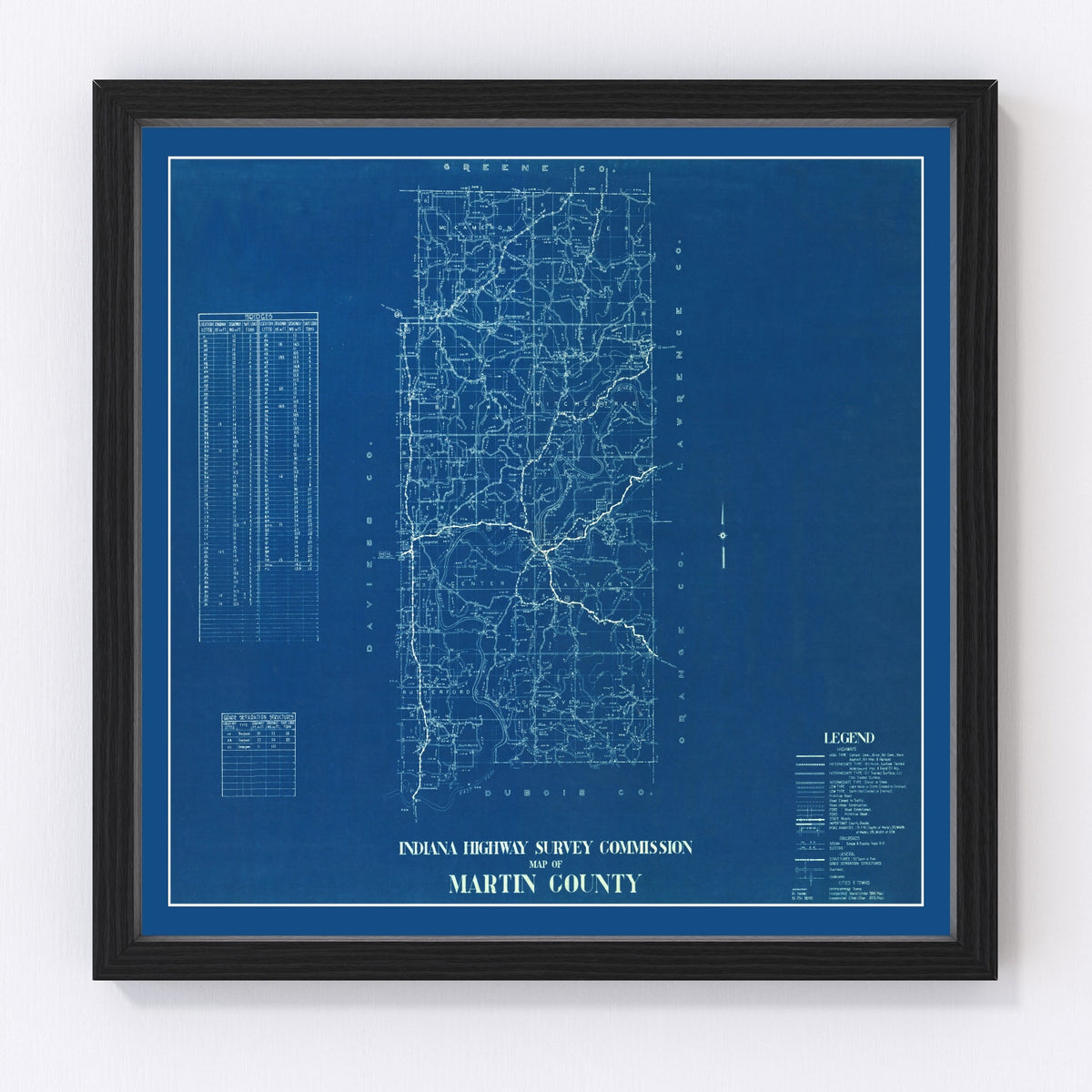 Martin County Vintage Map 1936