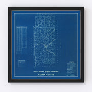 Martin County Vintage Map 1936