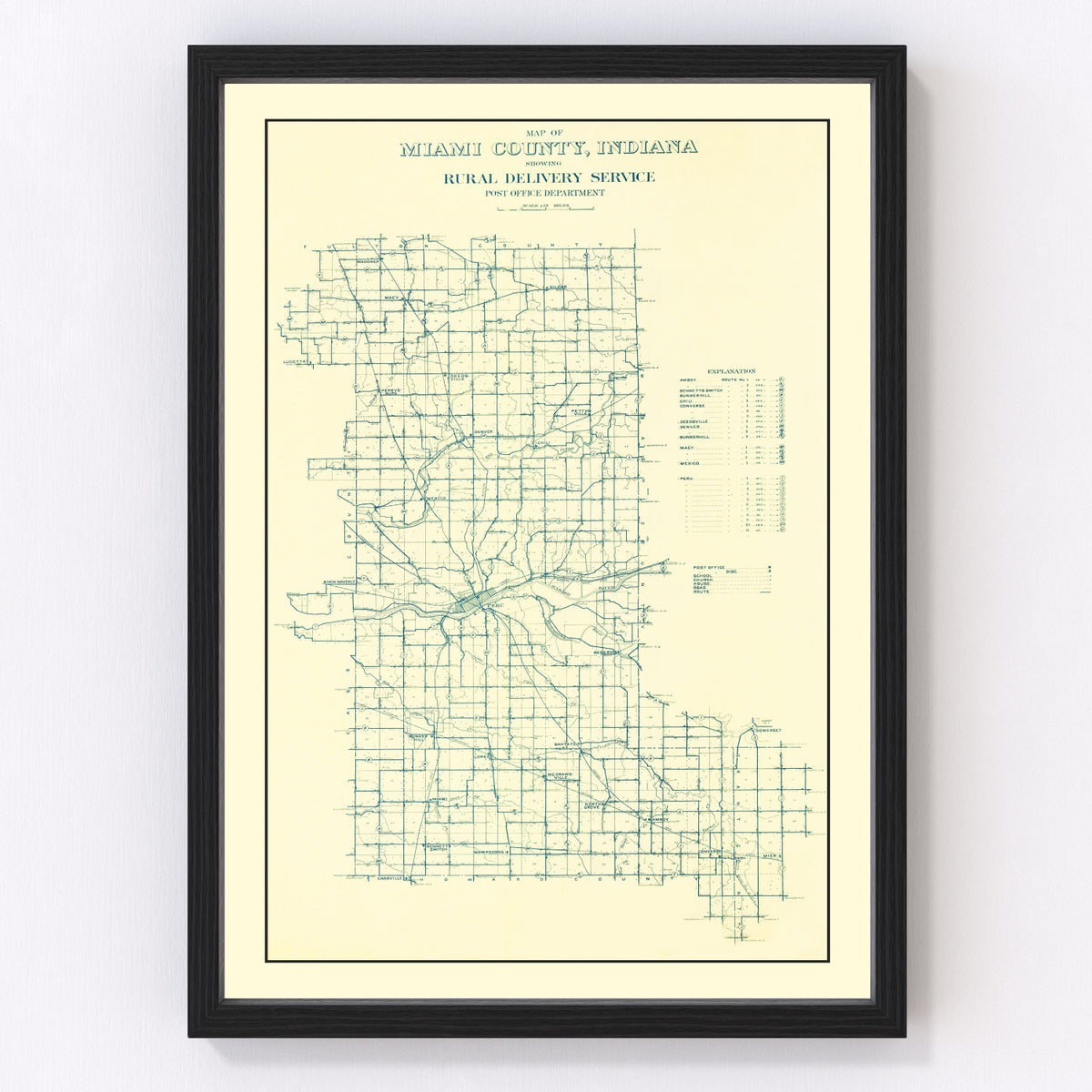 Miami County Vintage Map 1911