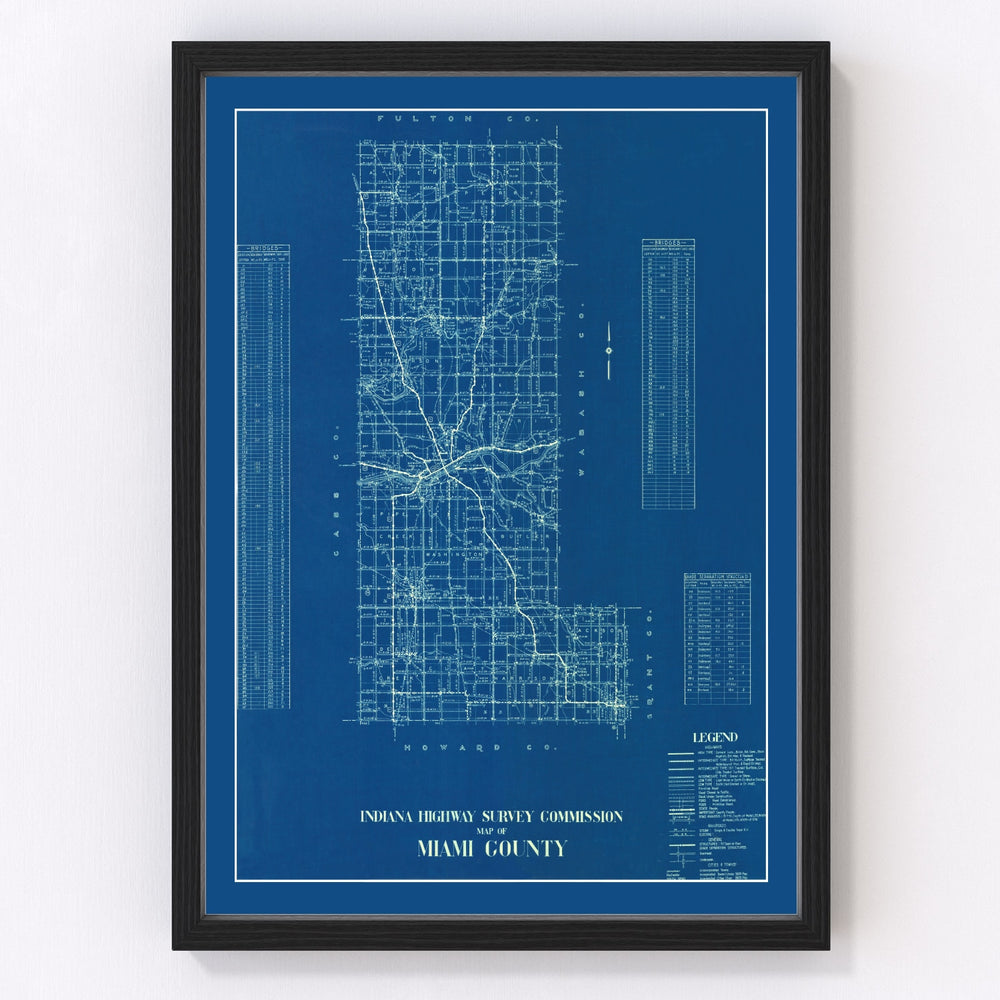 Miami County Vintage Map 1936