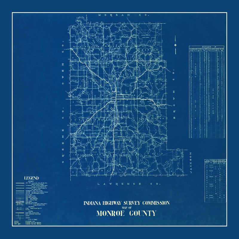 Size comparison using Vintage Map of Monroe County, Indiana 1936