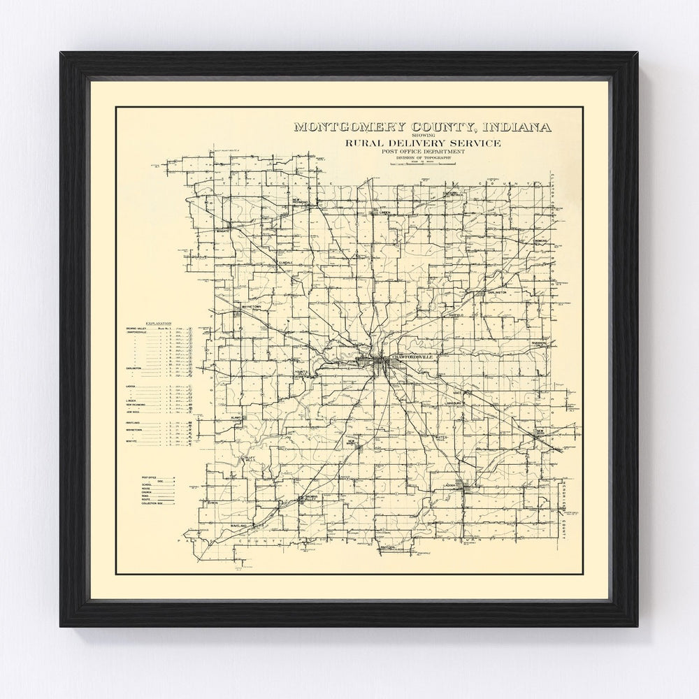 Montgomery County Vintage Map 1912