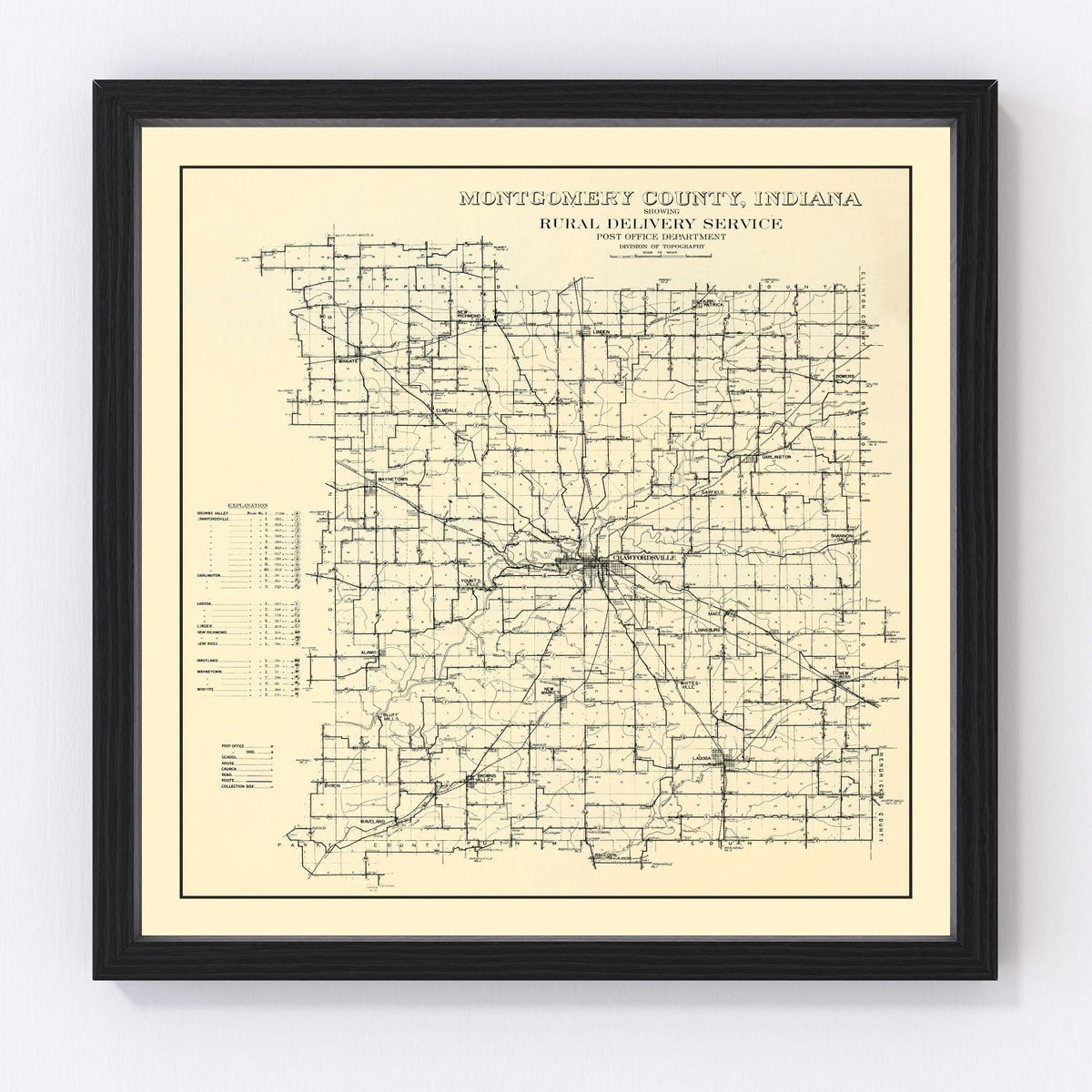 Montgomery County Vintage Map 1912