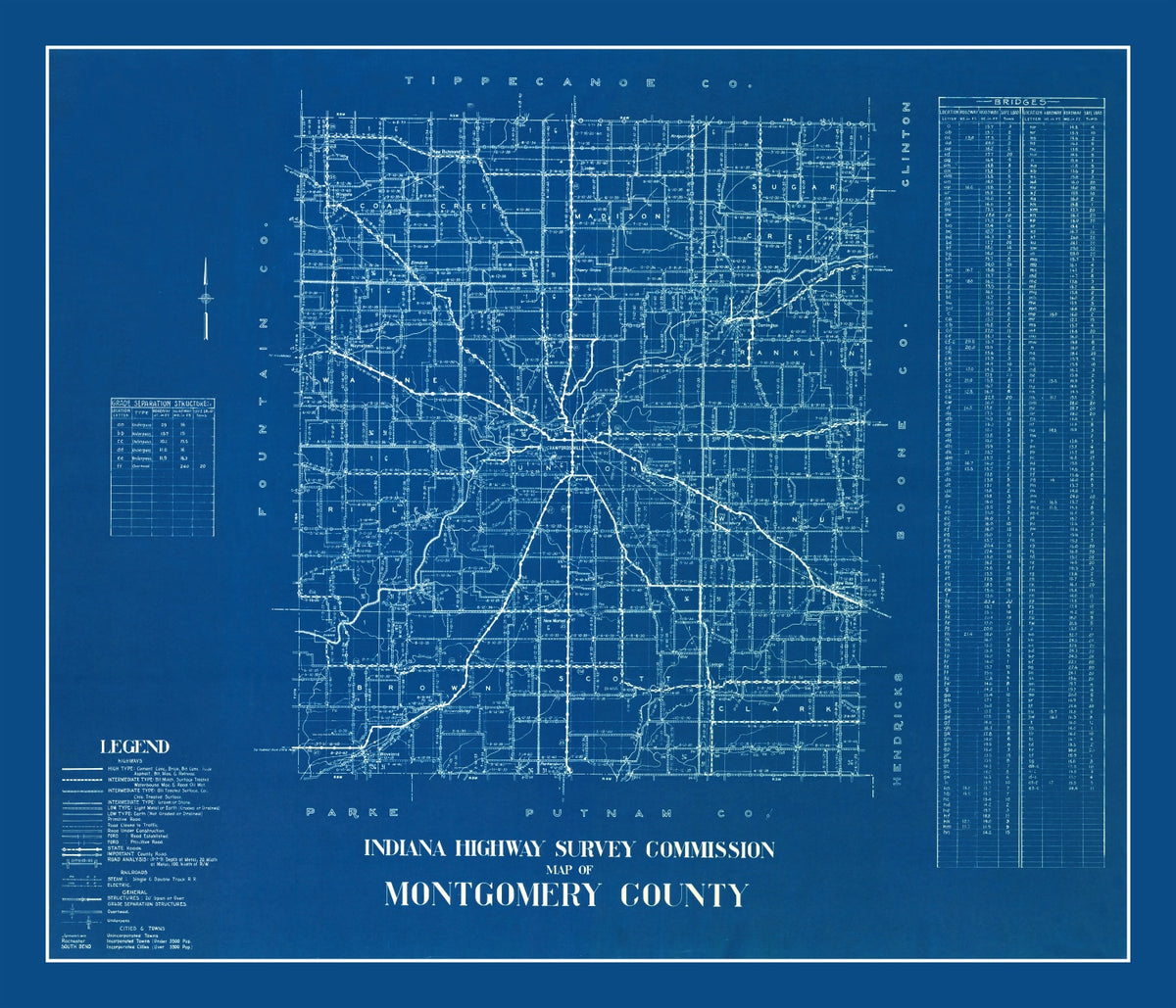 Preview of Vintage Map of Montgomery County, Indiana 1936