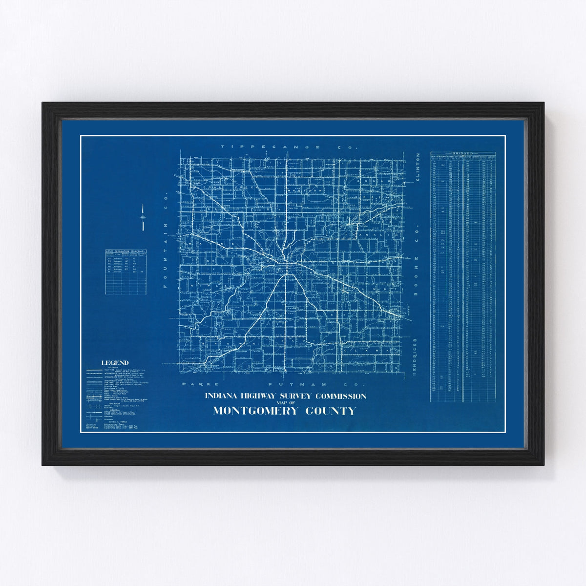 Montgomery County Vintage Map 1936