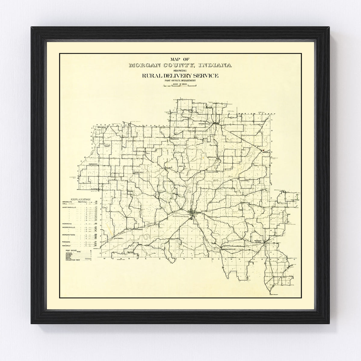Morgan County Vintage Map 1911