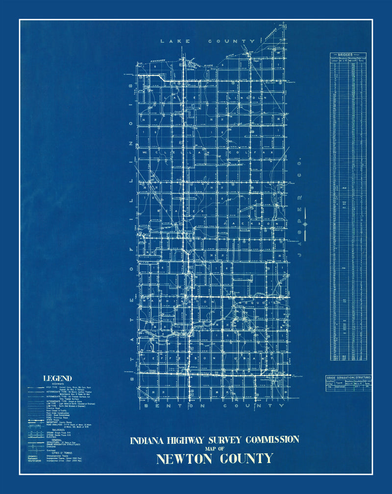 Size comparison using Vintage Map of Newton County, Indiana 1936