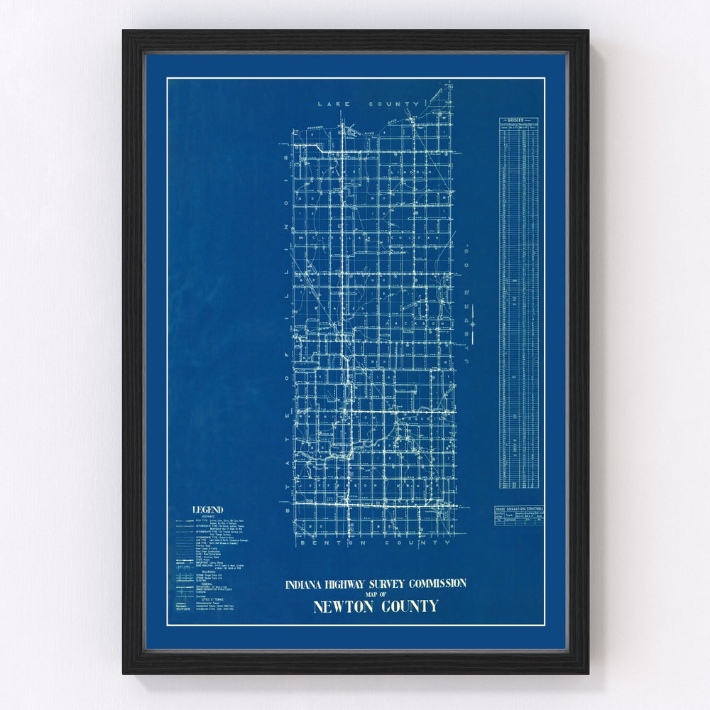 Newton County Vintage Map 1936