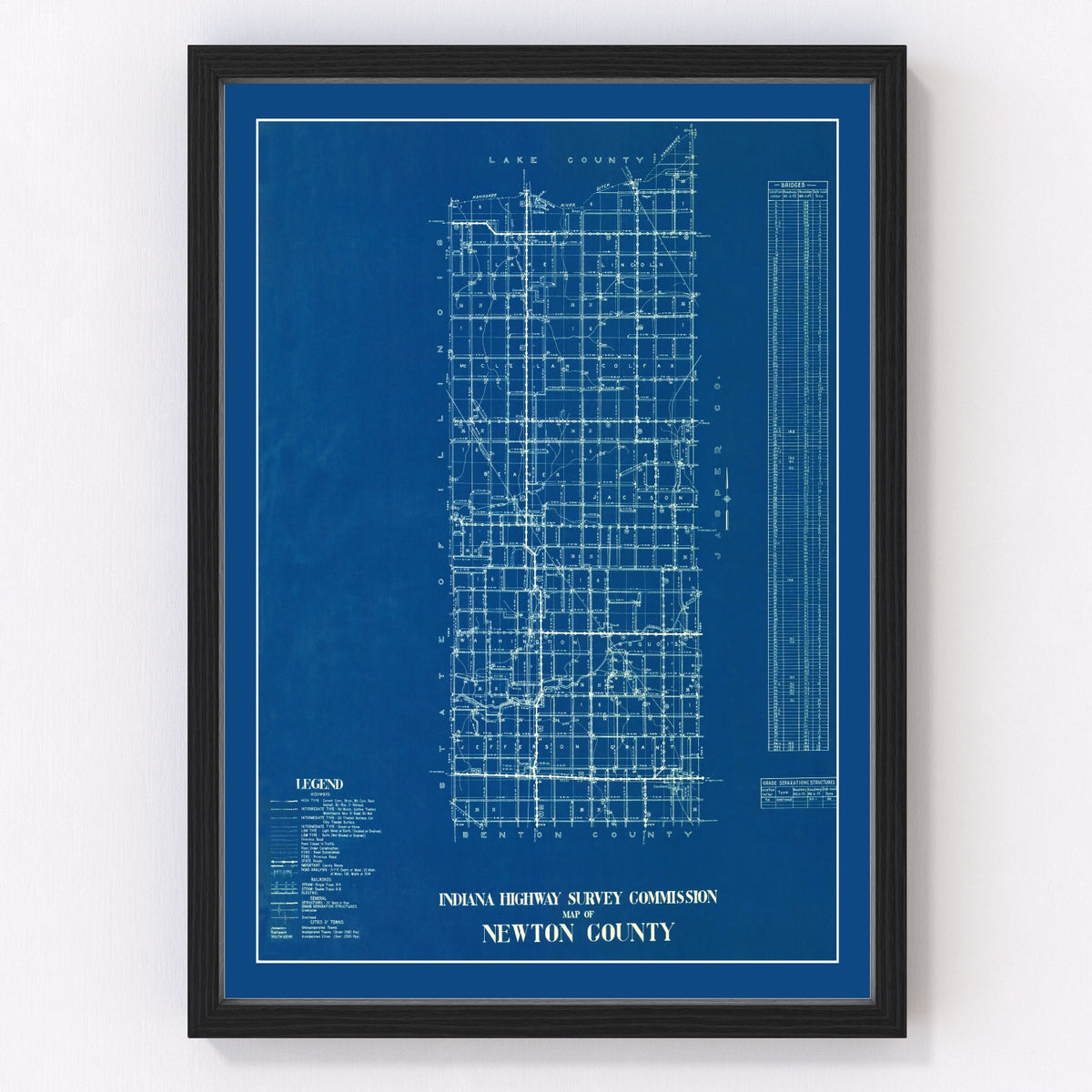 Newton County Vintage Map 1936