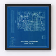 Noble County Vintage Map 1936