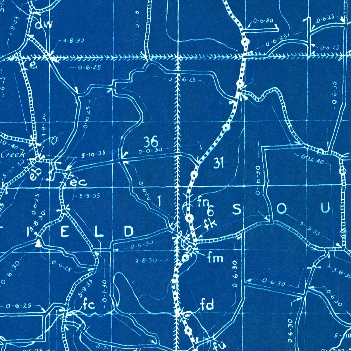 Restored historic details from the 1936 county map of Orange County, Indiana