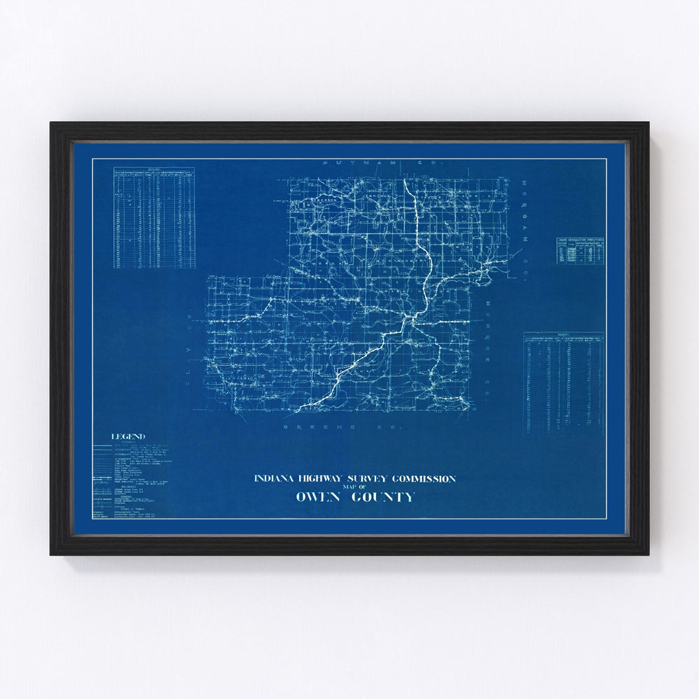 Owen County Vintage Map 1936