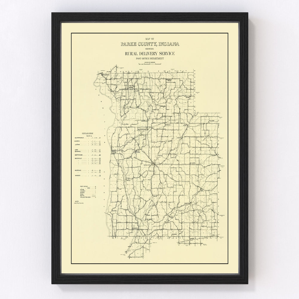 Parke County Vintage Map 1911