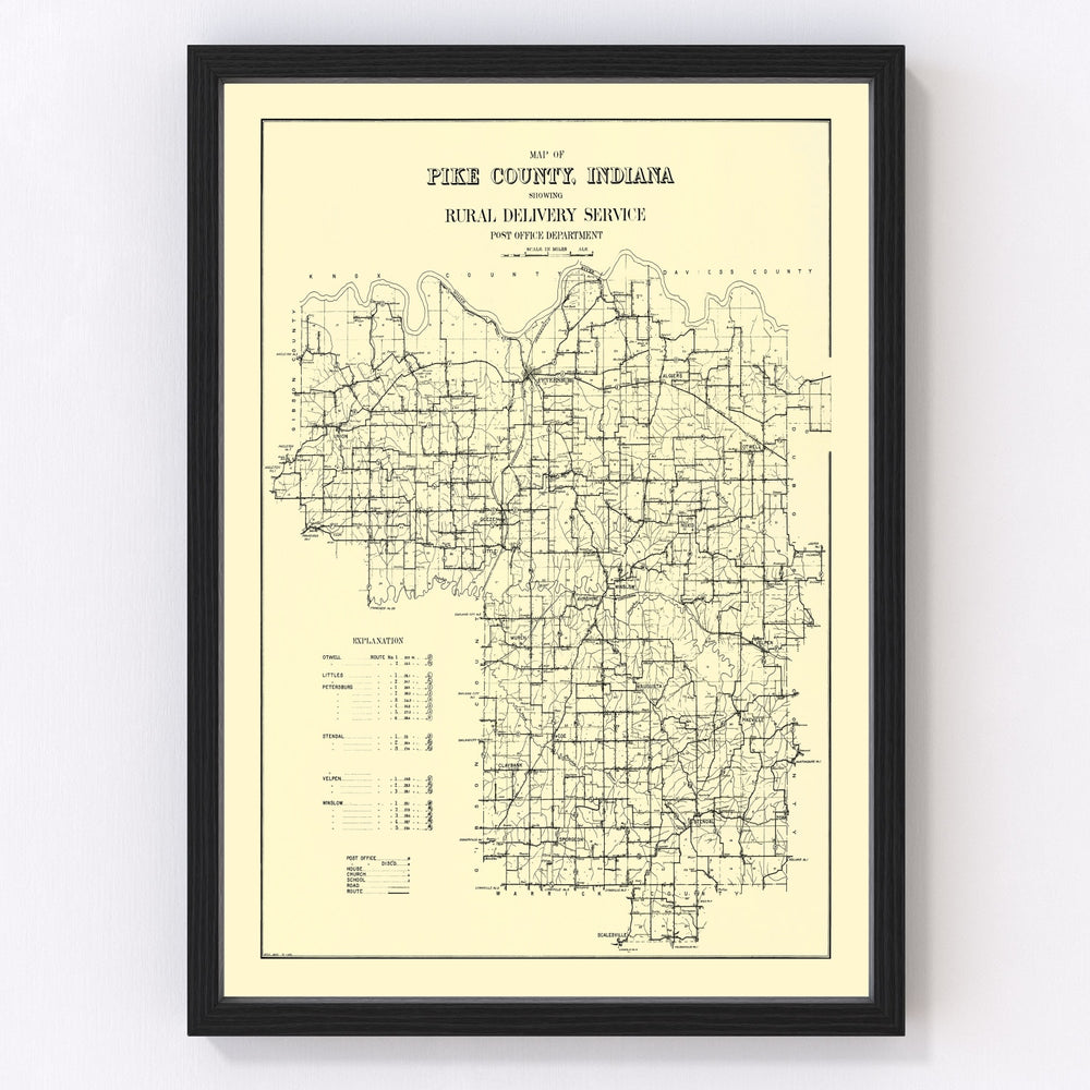 Pike County Vintage Map 1910