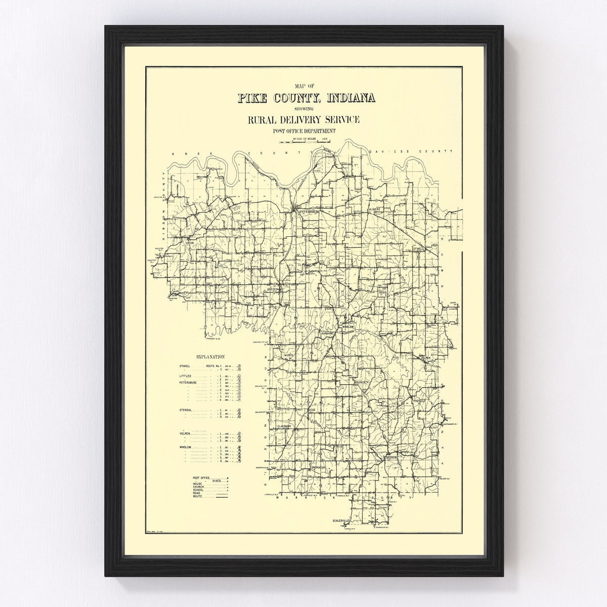 Pike County Vintage Map 1910