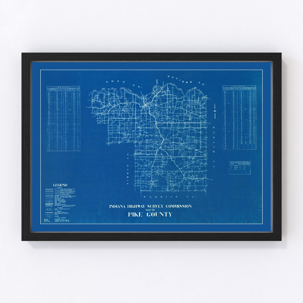 Pike County Vintage Map 1936