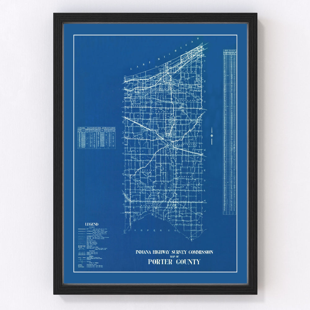 Porter County Vintage Map 1936