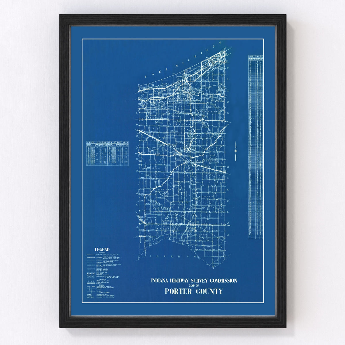 Porter County Vintage Map 1936