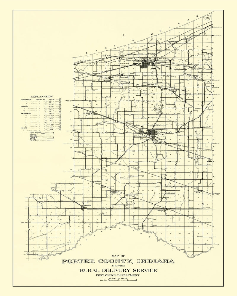 Size comparison using Vintage Map of Porter County, Indiana 1911