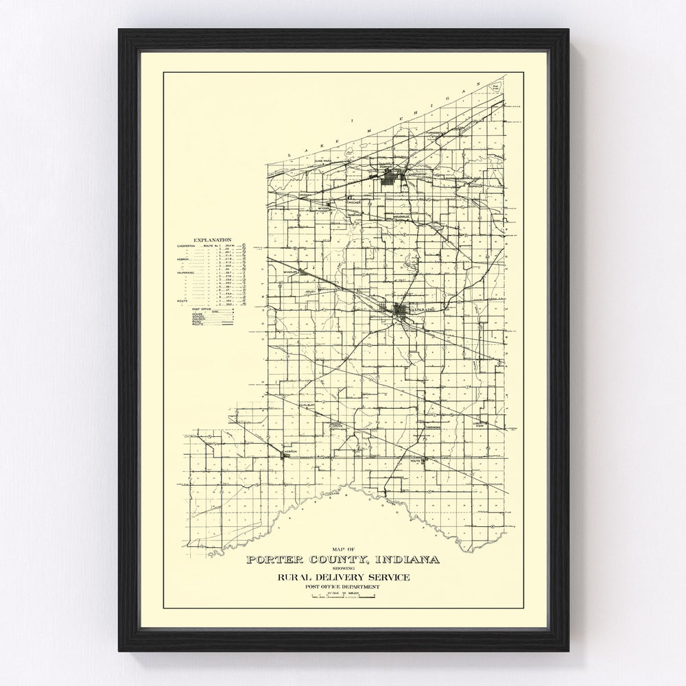 Porter County Vintage Map 1911