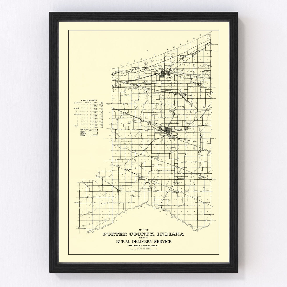 Porter County Vintage Map 1911