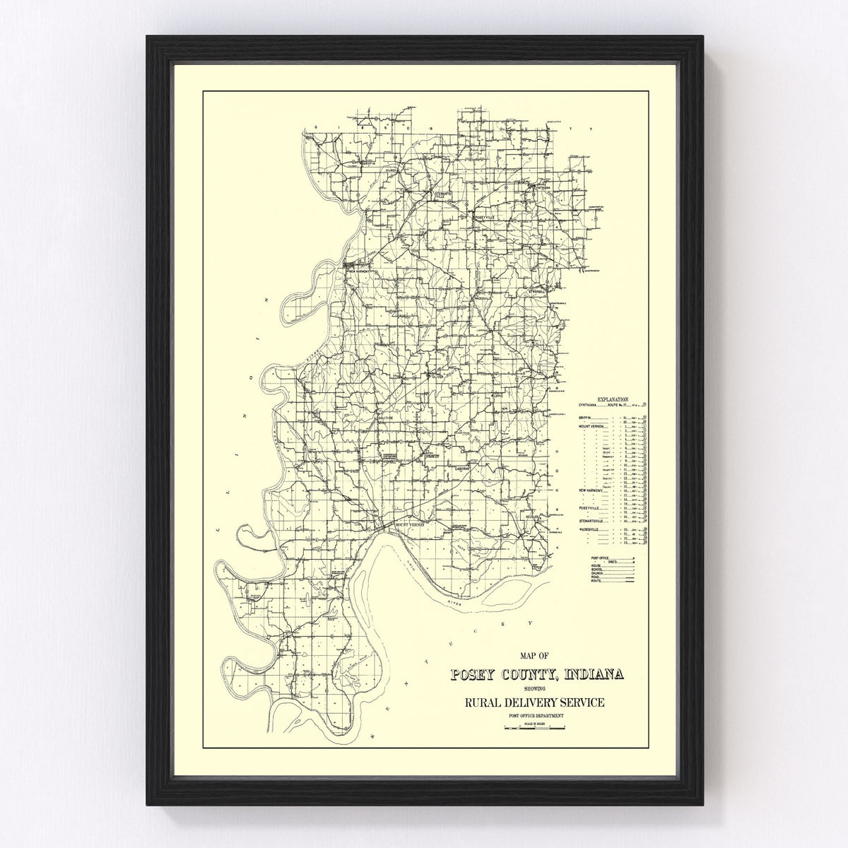 Posey County Vintage Map 1909