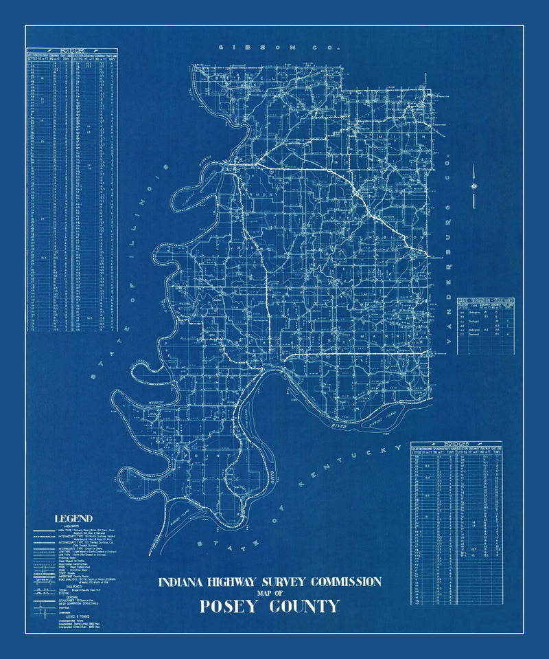 Size comparison using Vintage Map of Posey County, Indiana 1936
