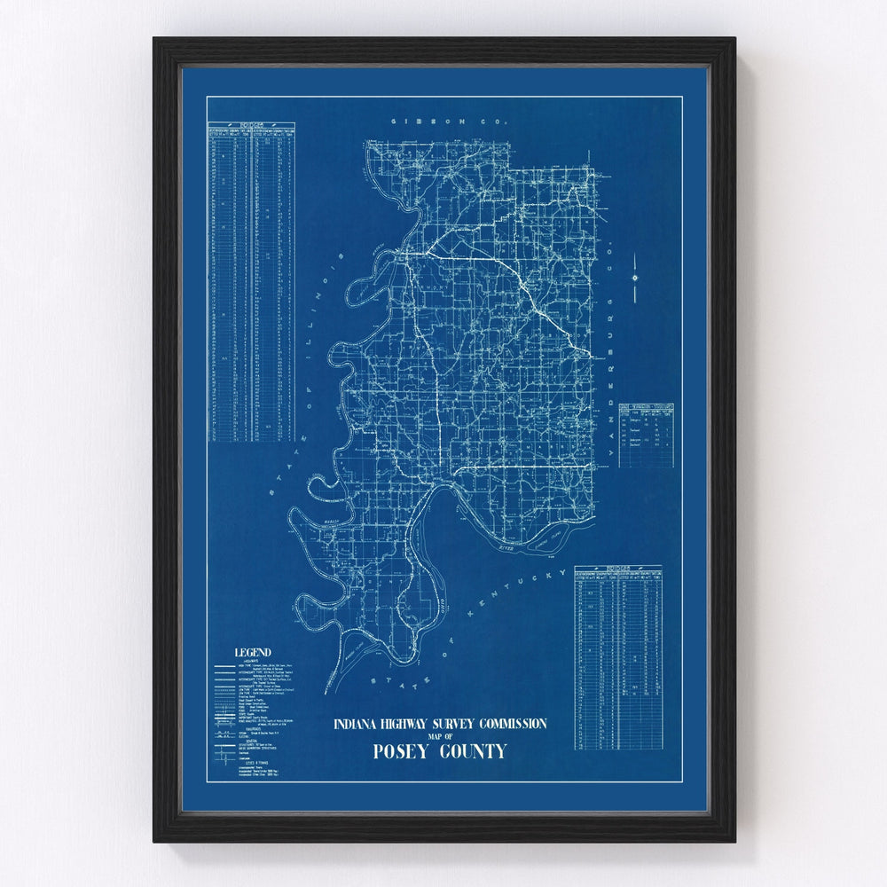 Posey County Vintage Map 1936