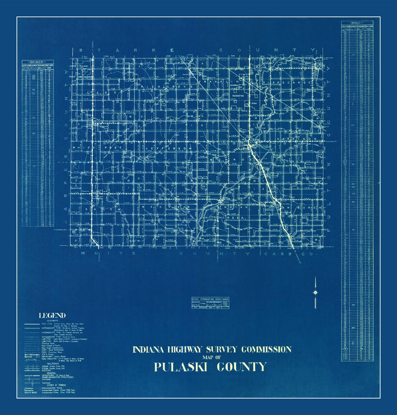Size comparison using Vintage Map of Pulaski County, Indiana 1936