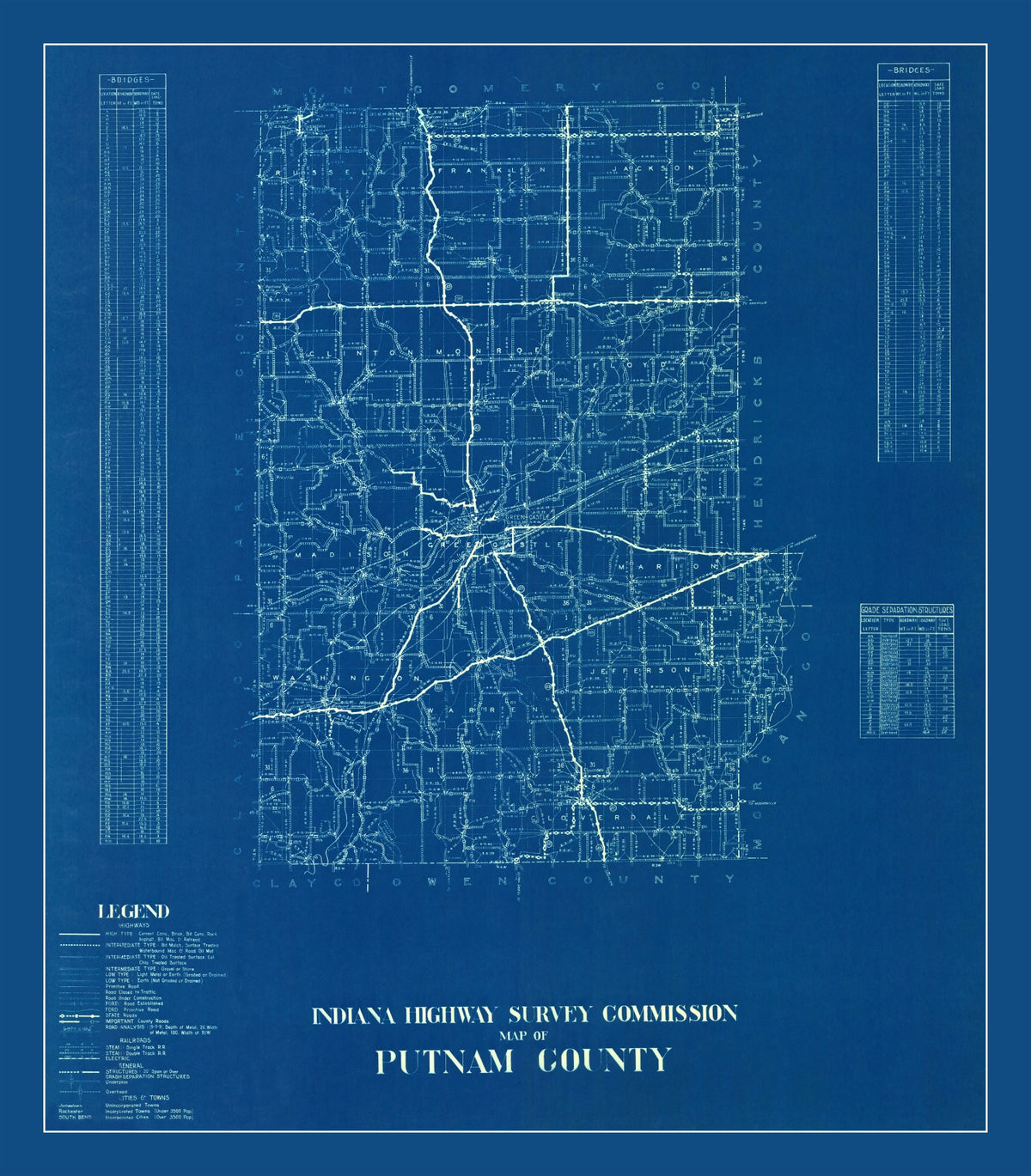 Preview of Vintage Map of Putnam County, Indiana 1936