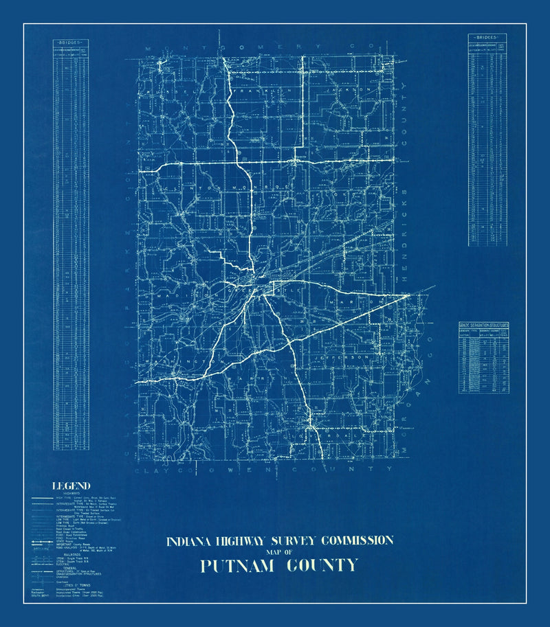 Size comparison using Vintage Map of Putnam County, Indiana 1936