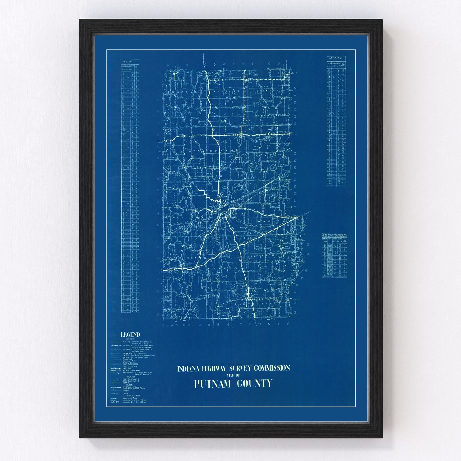 Vintage Map of Putnam County, Indiana 1936 by Ted's Vintage Art – Teds ...