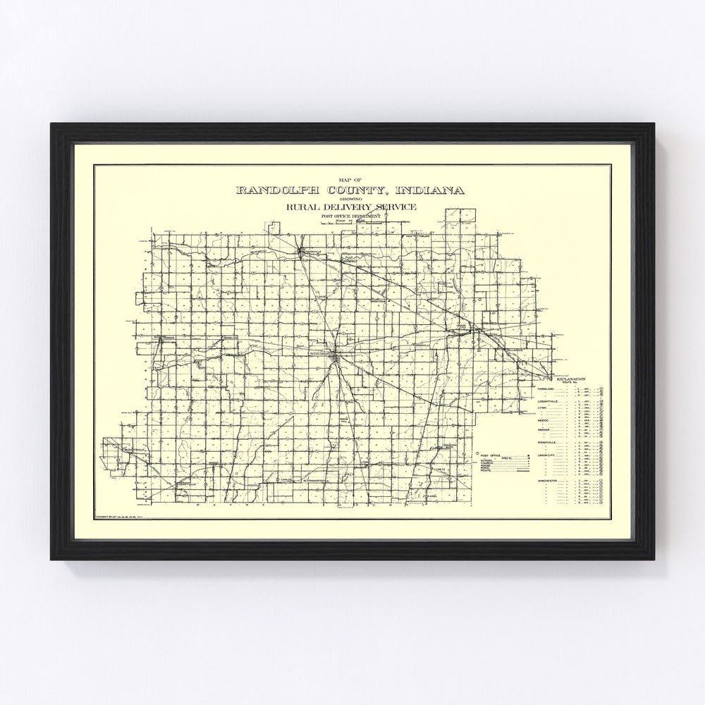 Randolph County Vintage Map 1910