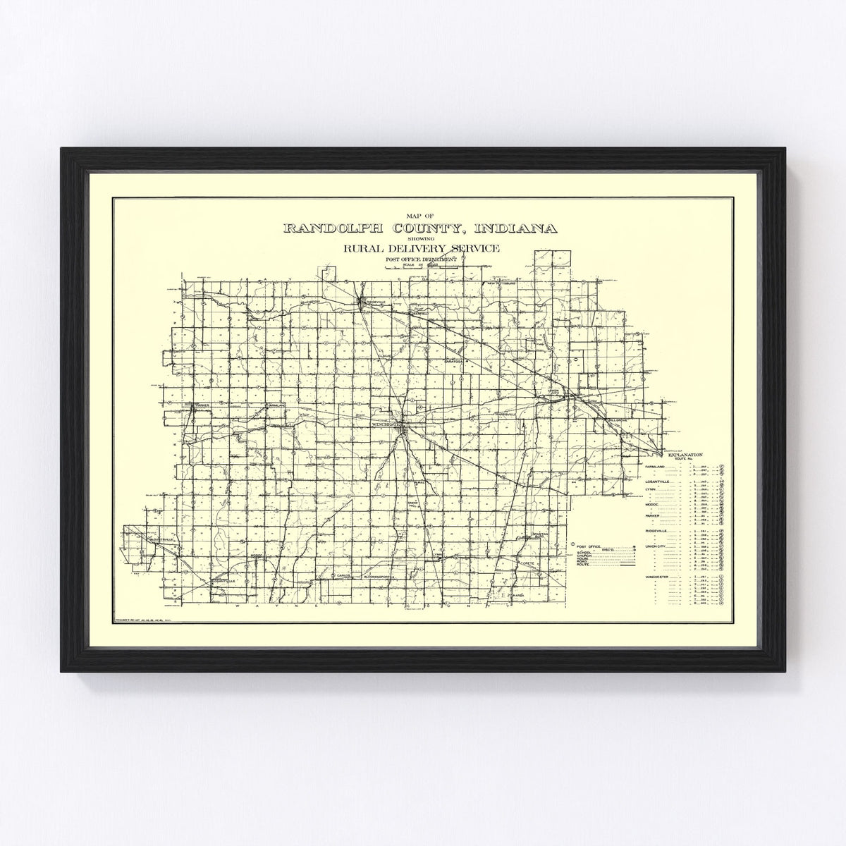 Randolph County Vintage Map 1910
