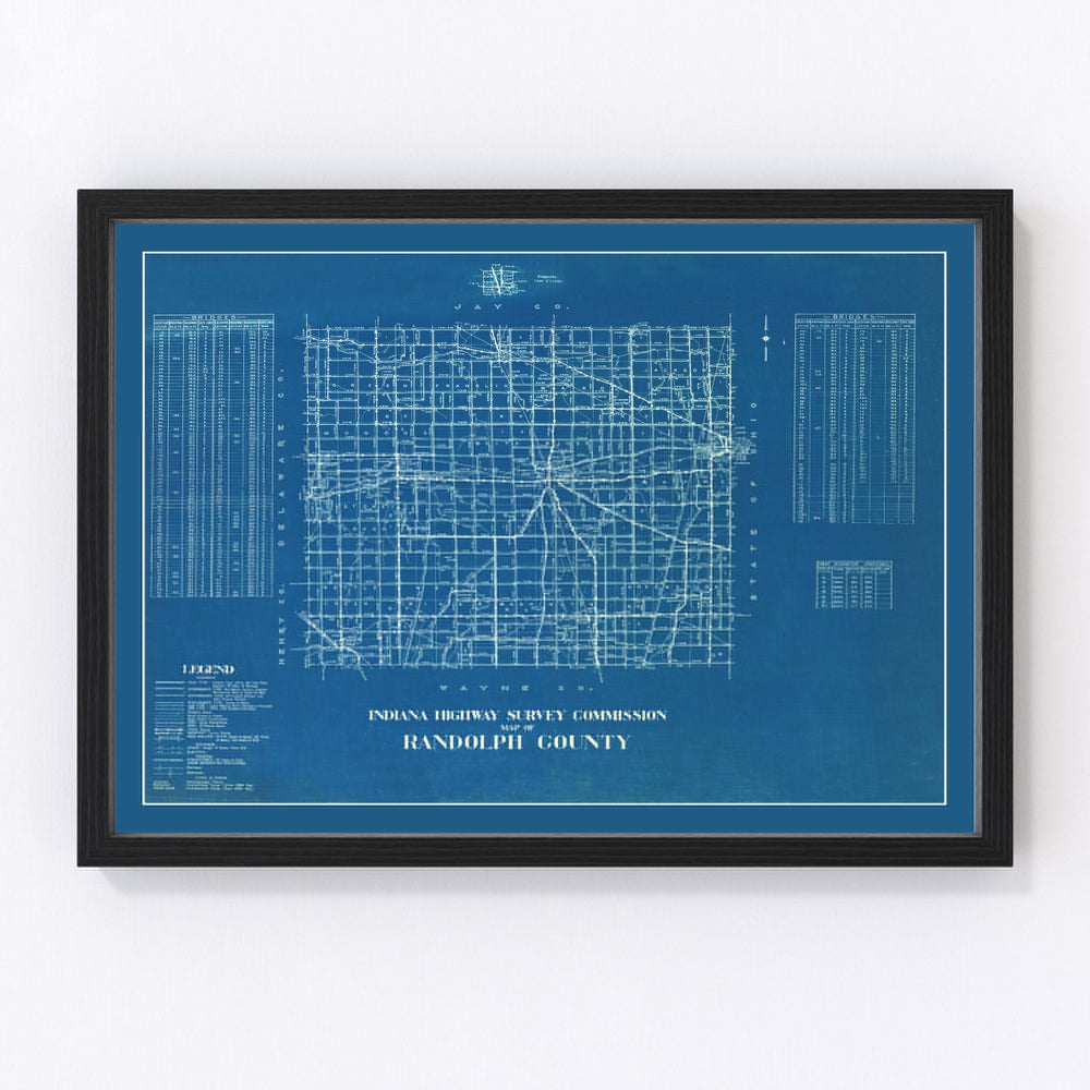 Randolph County Vintage Map 1936