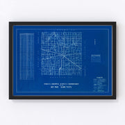 Rush County Vintage Map 1936
