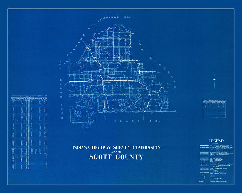 Size comparison using Vintage Map of Scott County, Indiana 1936