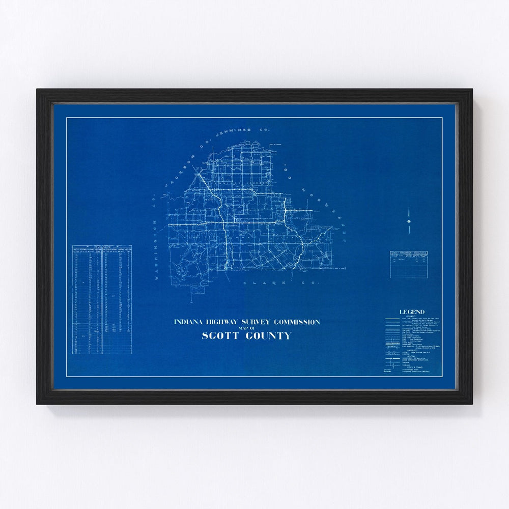 Scott County Vintage Map 1936